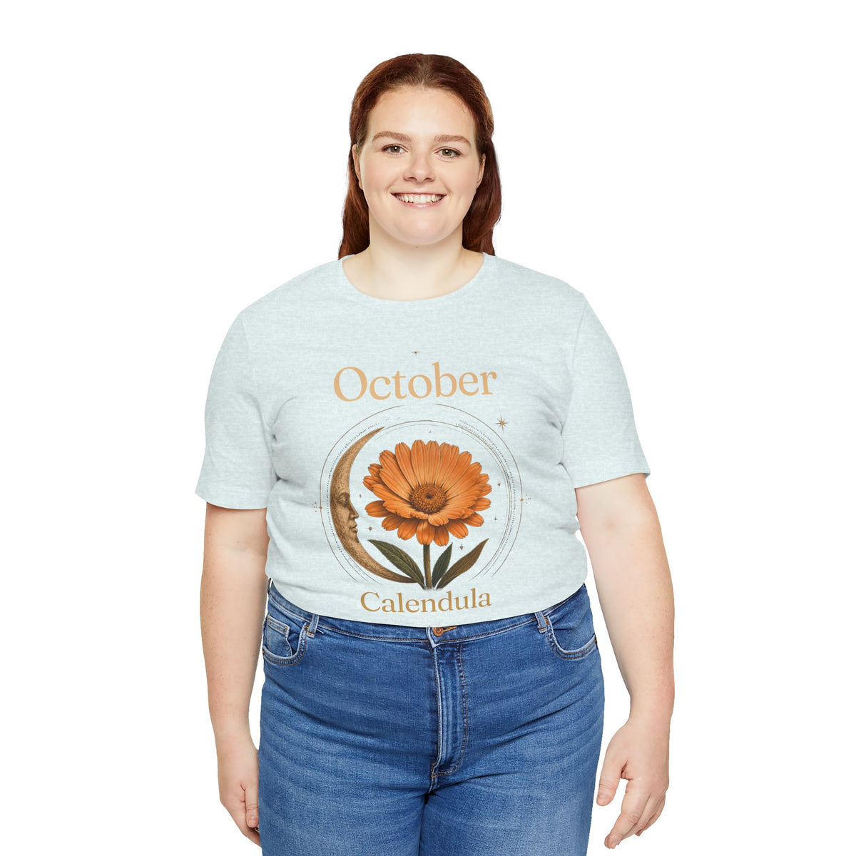 October Birth Flower Calendula T‑Shirt – Floral Birth Month Tee