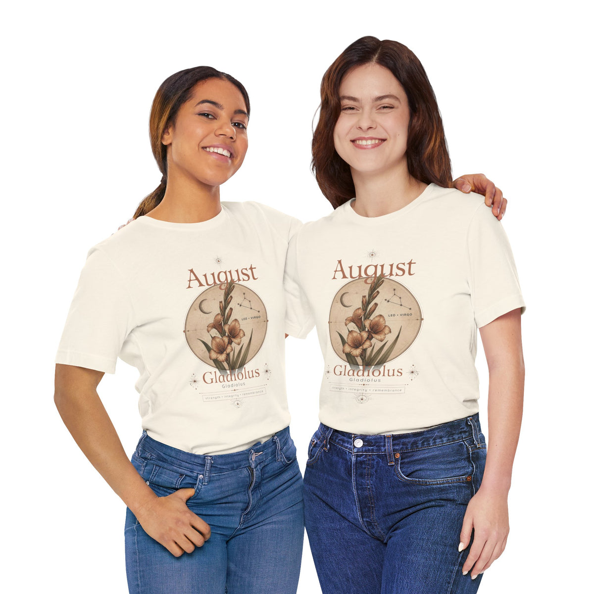August Birth Flower Gladiolus Floral Tee