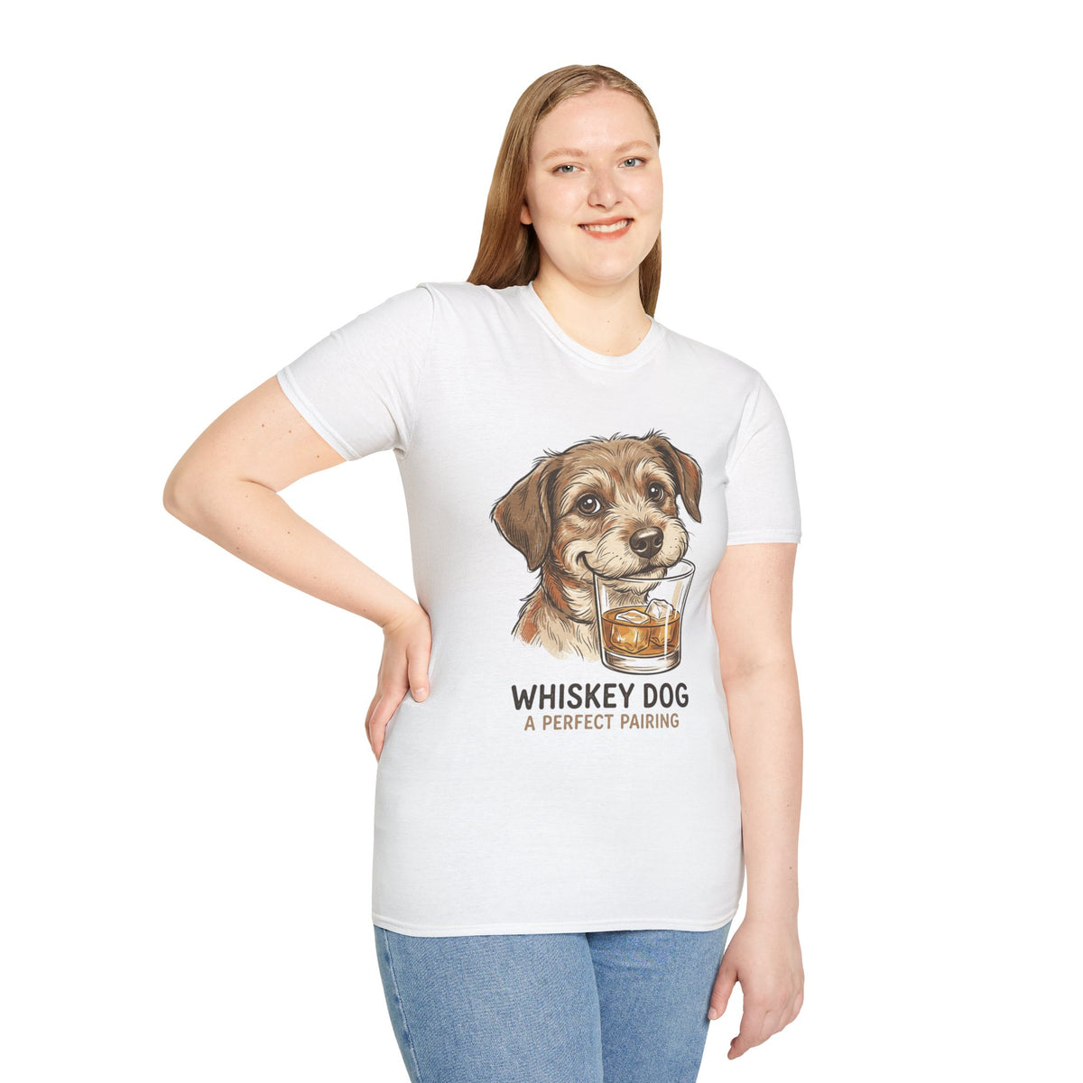 Whiskey Dog A Perfect Pairing T-Shirt | Dog & Whiskey Illustration