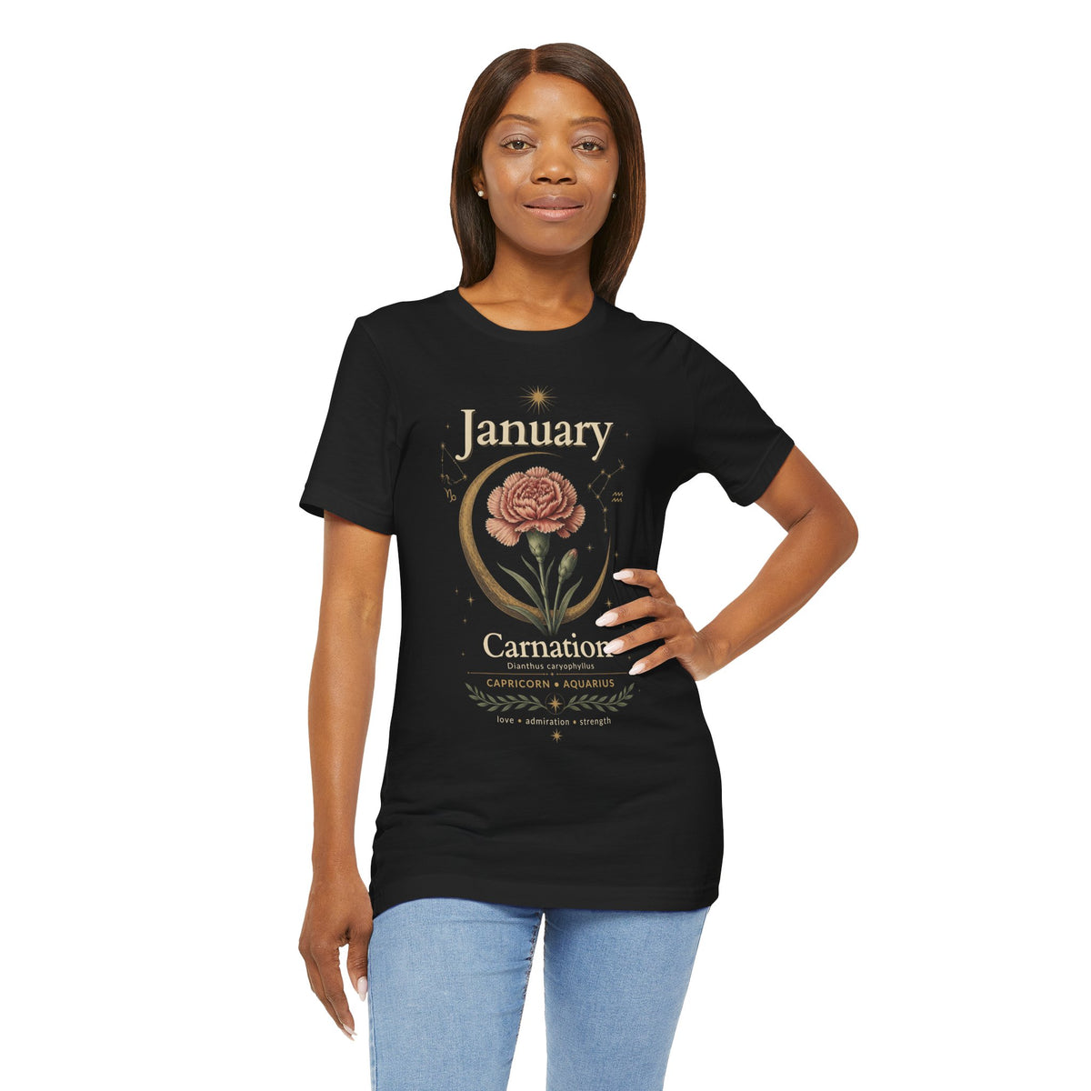 January Birth Flower - Carnation T-Shirt — Birth Month Flower Tee