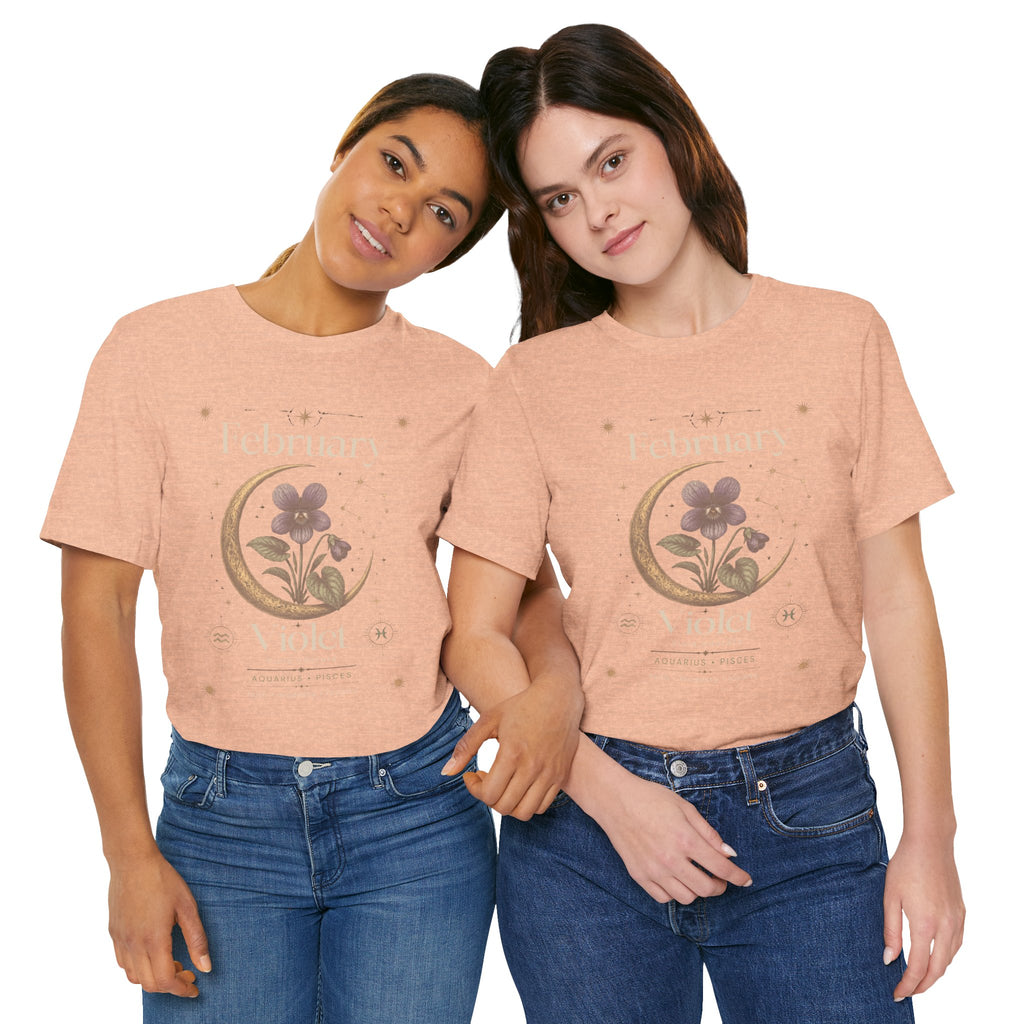 February Birth Flower Tee | Violet Botanical Design | Birthday Gift