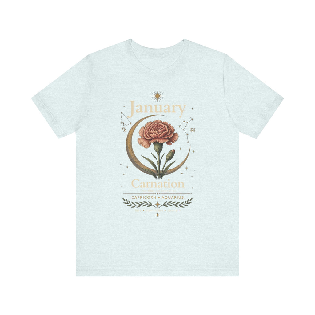 January Birth Flower - Carnation T-Shirt — Birth Month Flower Tee