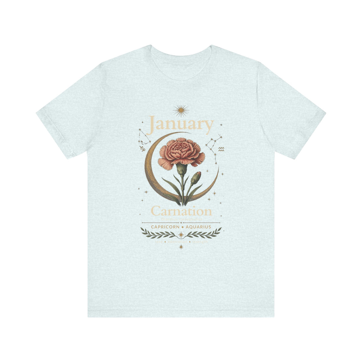 January Birth Flower - Carnation T-Shirt — Birth Month Flower Tee