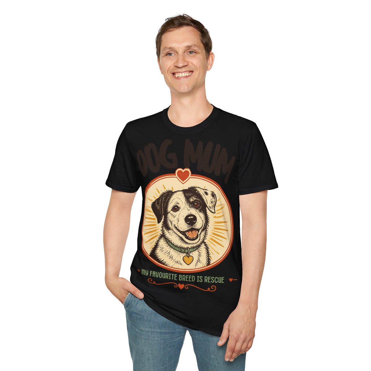 Dog Mum shirt | Rescue dog illustration T-Shirt