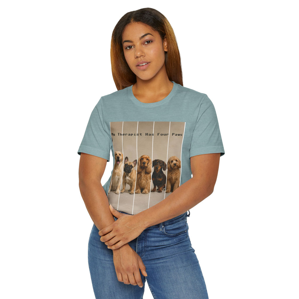 Dog Therapist T‑Shirt — "My Therapist Has Four Paws" Cute Puppy Graphic Tee