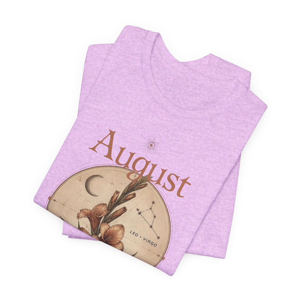 August Birth Flower Gladiolus Floral Tee