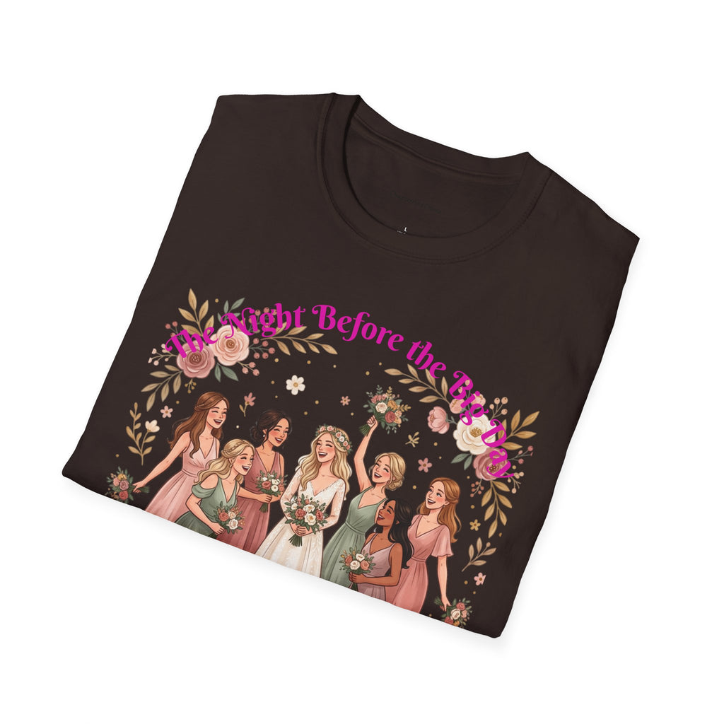 Bride and Bridesmaids Illustration T-Shirt | Floral Wedding Bridal Party Design
