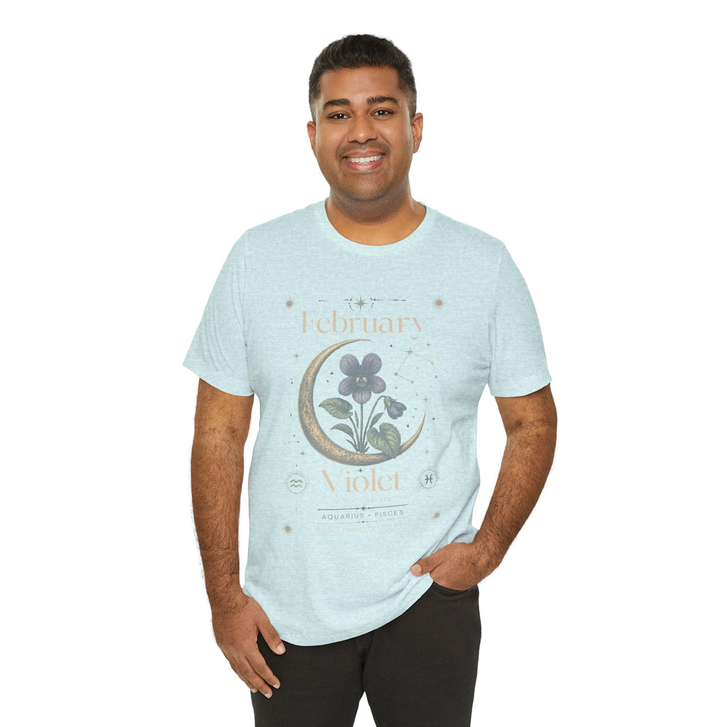 February Birth Flower Tee | Violet Botanical Design | Birthday Gift
