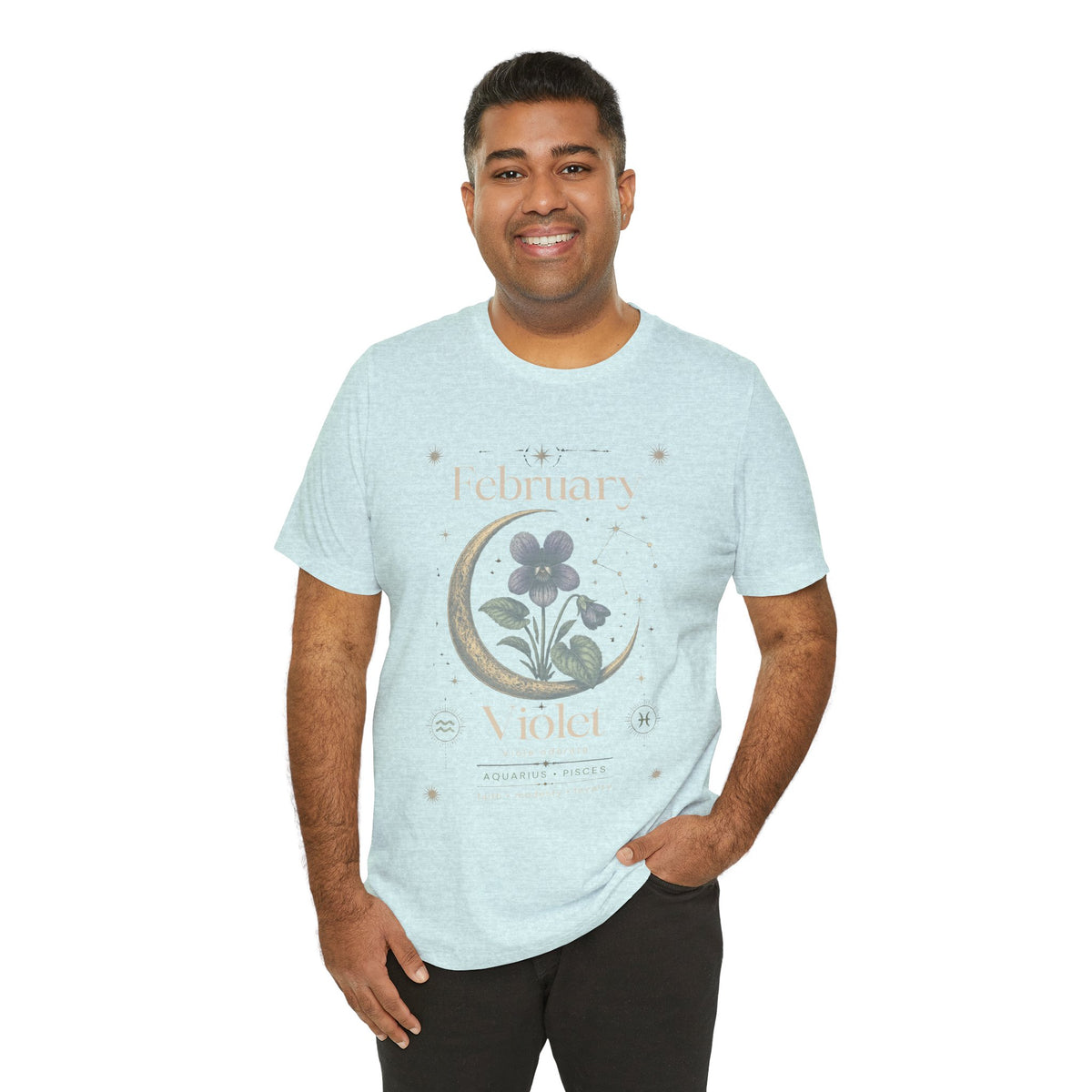 February Birth Flower Tee | Violet Botanical Design | Birthday Gift