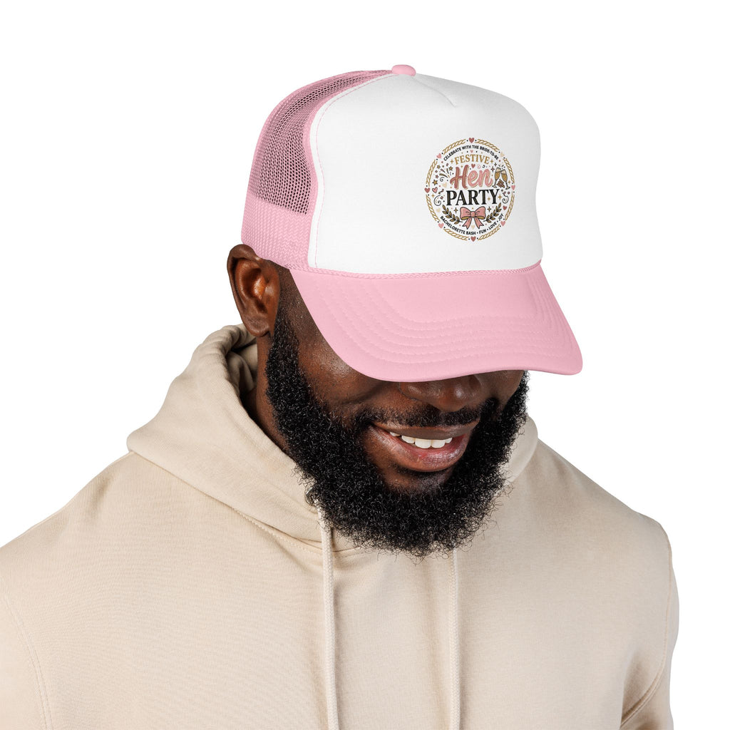 Hen Party Festive Foam Trucker Hat | Floral Wreath Design
