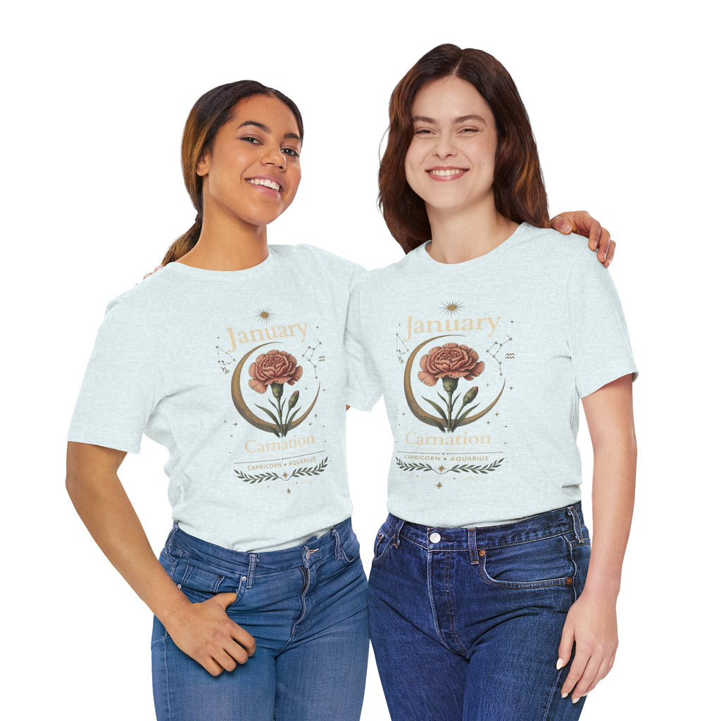 January Birth Flower - Carnation T-Shirt — Birth Month Flower Tee