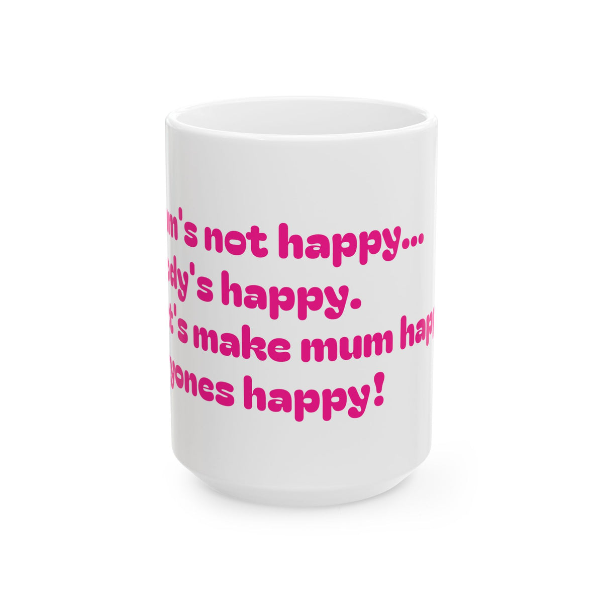 If Mama's Not Happy Funny Pink Typography Mug | Ceramic Coffee Cup