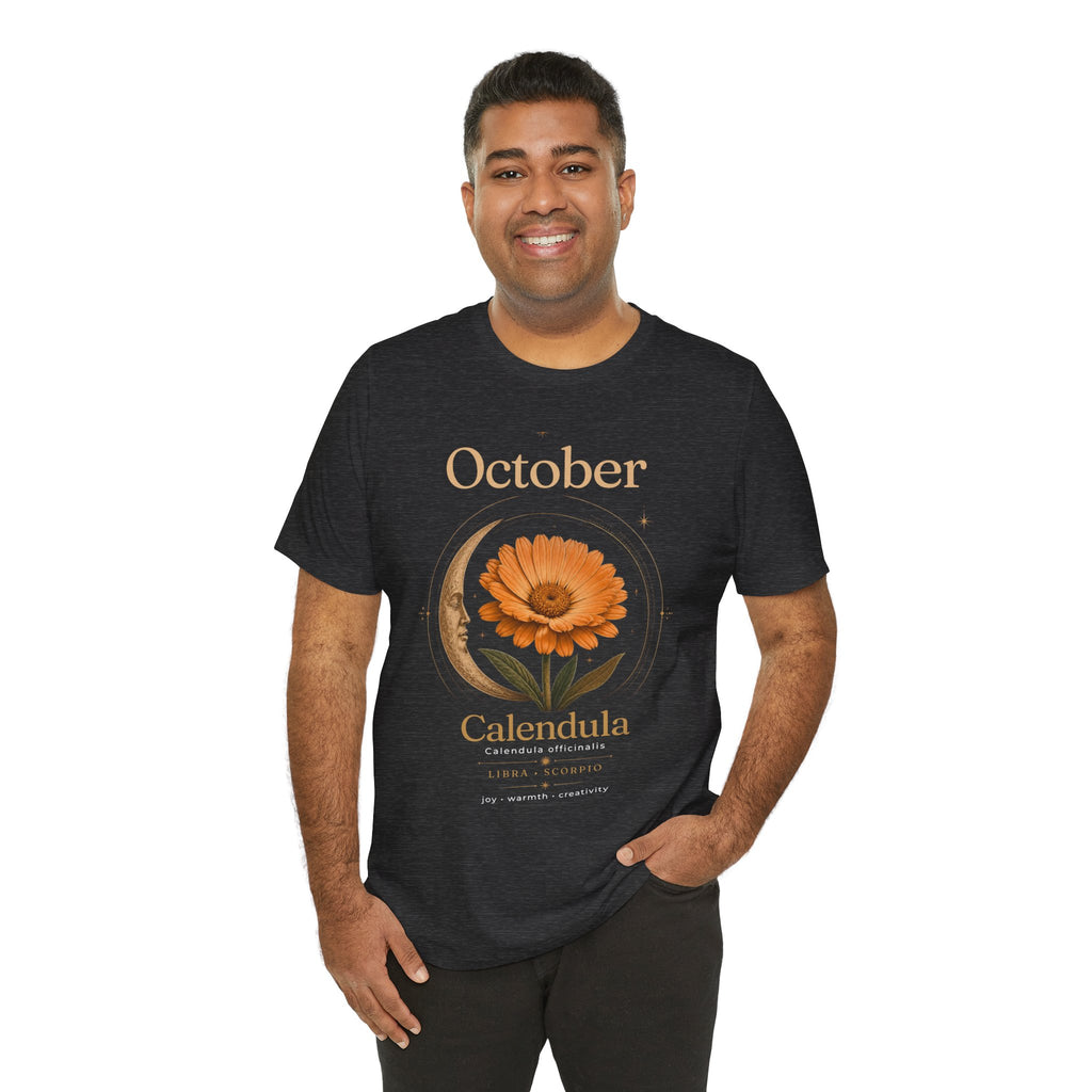 October Birth Flower Calendula T‑Shirt – Floral Birth Month Tee