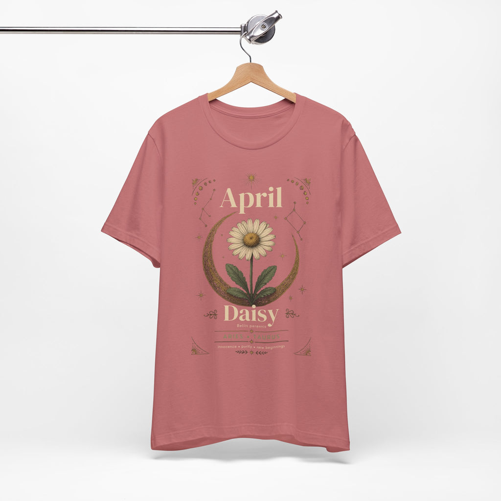 April Birth Flower Tee | Daisy Botanical Design | Birthday Gift