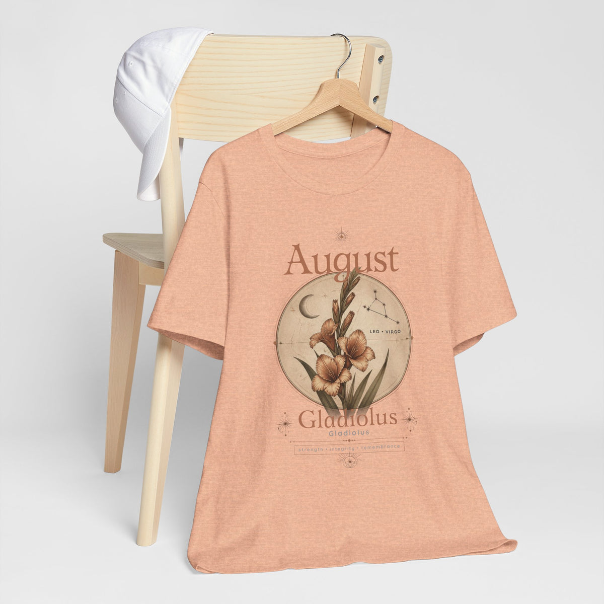 August Birth Flower Gladiolus Floral Tee