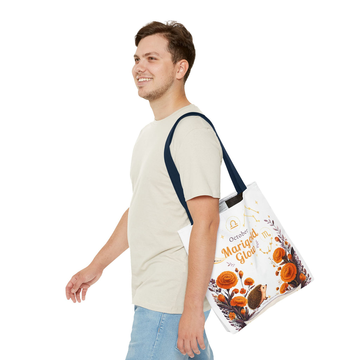 October Birth Flower - Marigold Glow Tote Bag (AOP)