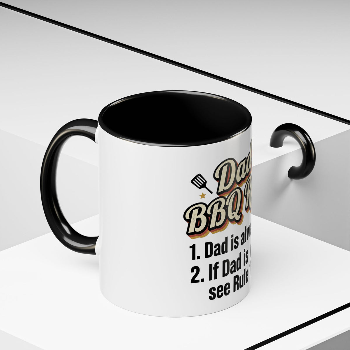 Dad's BBQ Rules Mug | 11oz or 15oz Accent Coffee Mug