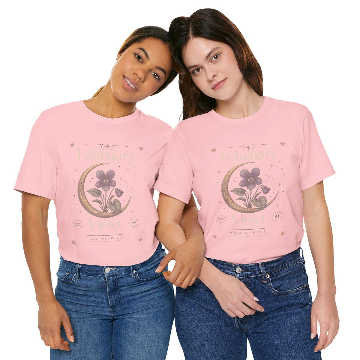 February Birth Flower Tee | Violet Botanical Design | Birthday Gift