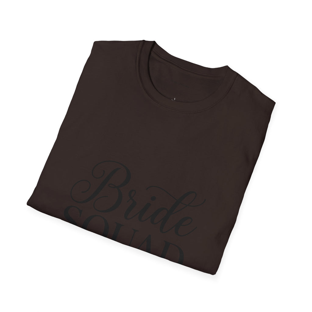 Bride Squad T-Shirt — Bachelorette Party Bridesmaid Tee with Champagne Icons