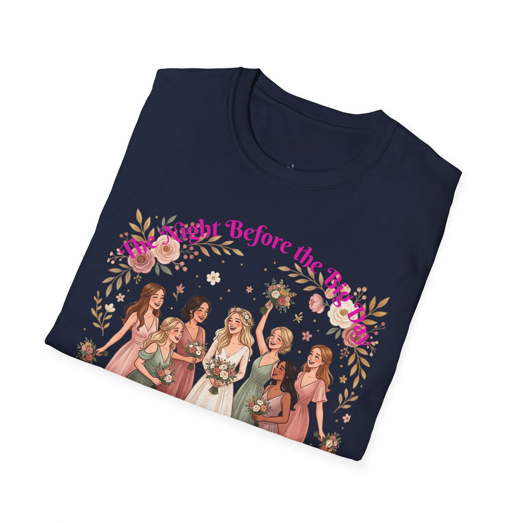 Bride and Bridesmaids Illustration T-Shirt | Floral Wedding Bridal Party Design