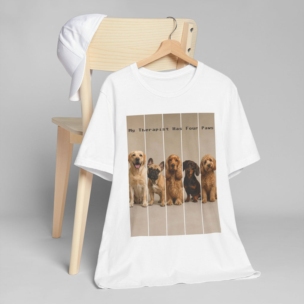 Dog Therapist T‑Shirt — "My Therapist Has Four Paws" Cute Puppy Graphic Tee