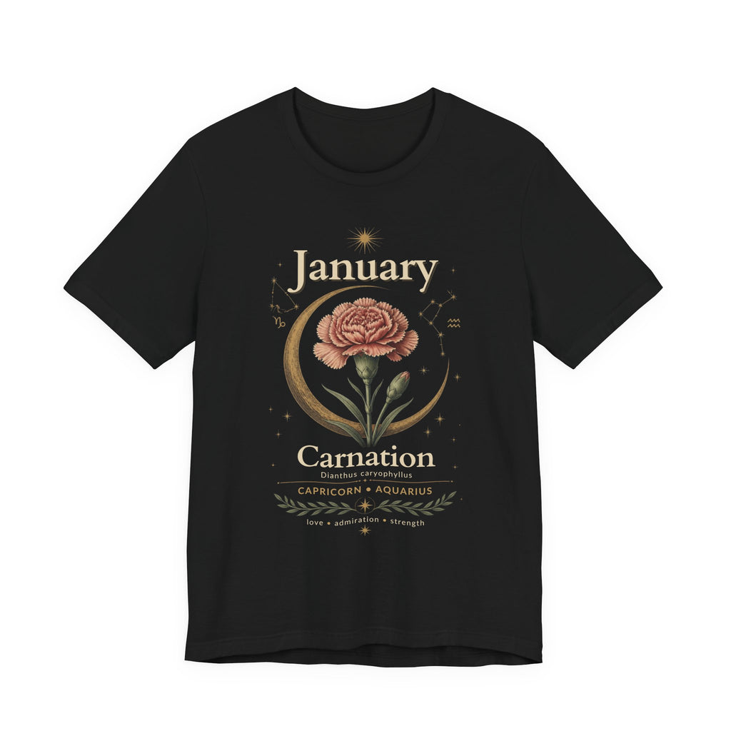 January Birth Flower - Carnation T-Shirt — Birth Month Flower Tee