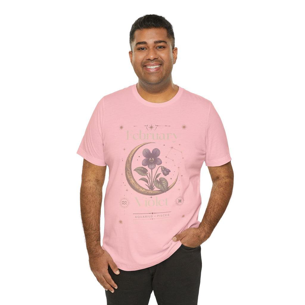 February Birth Flower Tee | Violet Botanical Design | Birthday Gift
