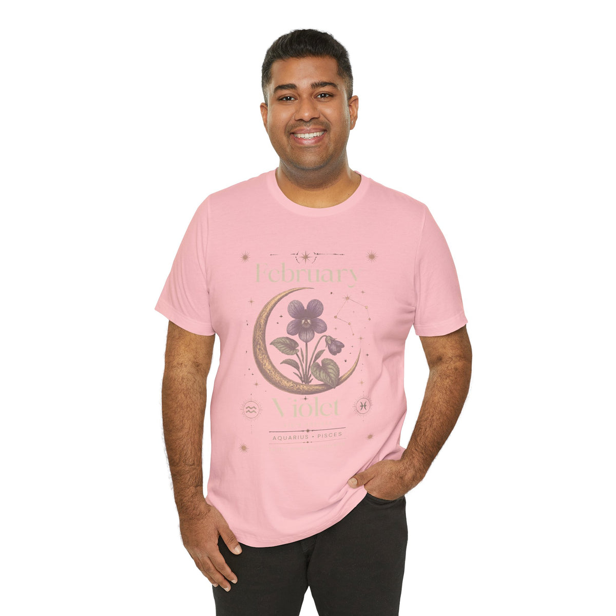 February Birth Flower Tee | Violet Botanical Design | Birthday Gift