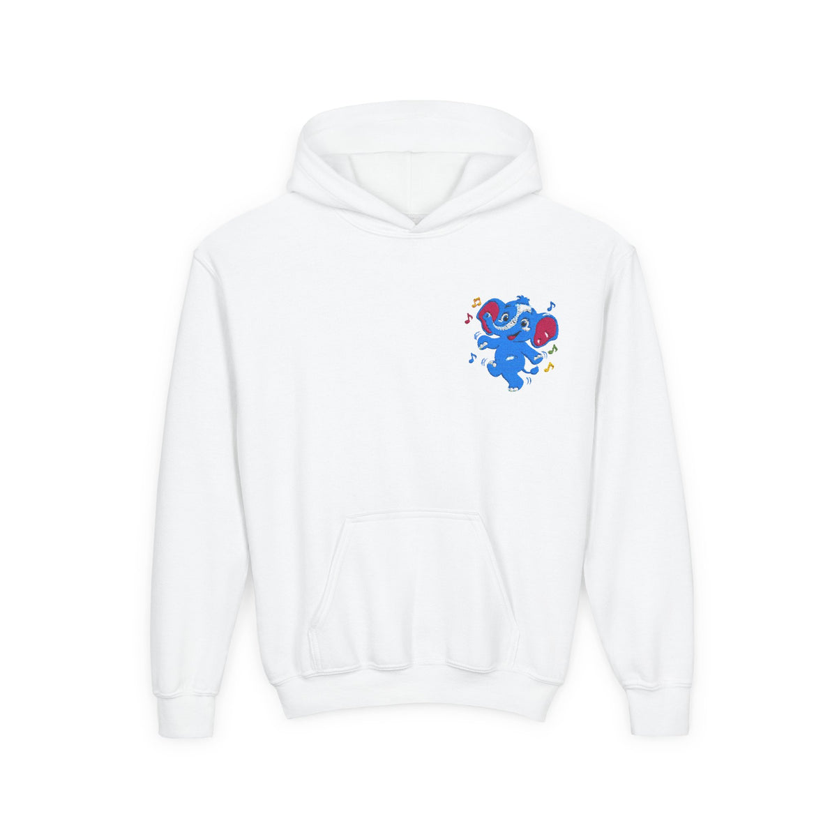 Kids Patriotic Elephant Hoodie – Blue Red USA Spirit Youth Sweatshirt