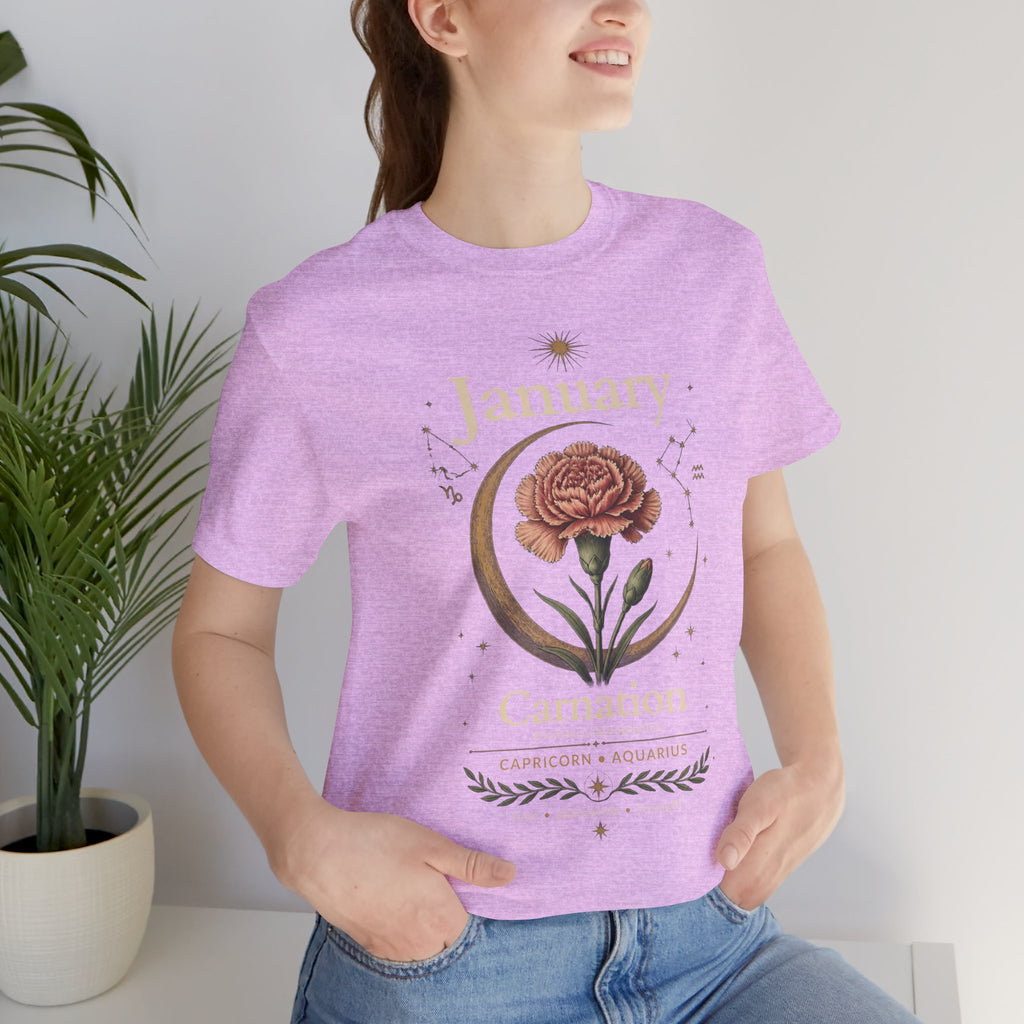 January Birth Flower - Carnation T-Shirt — Birth Month Flower Tee