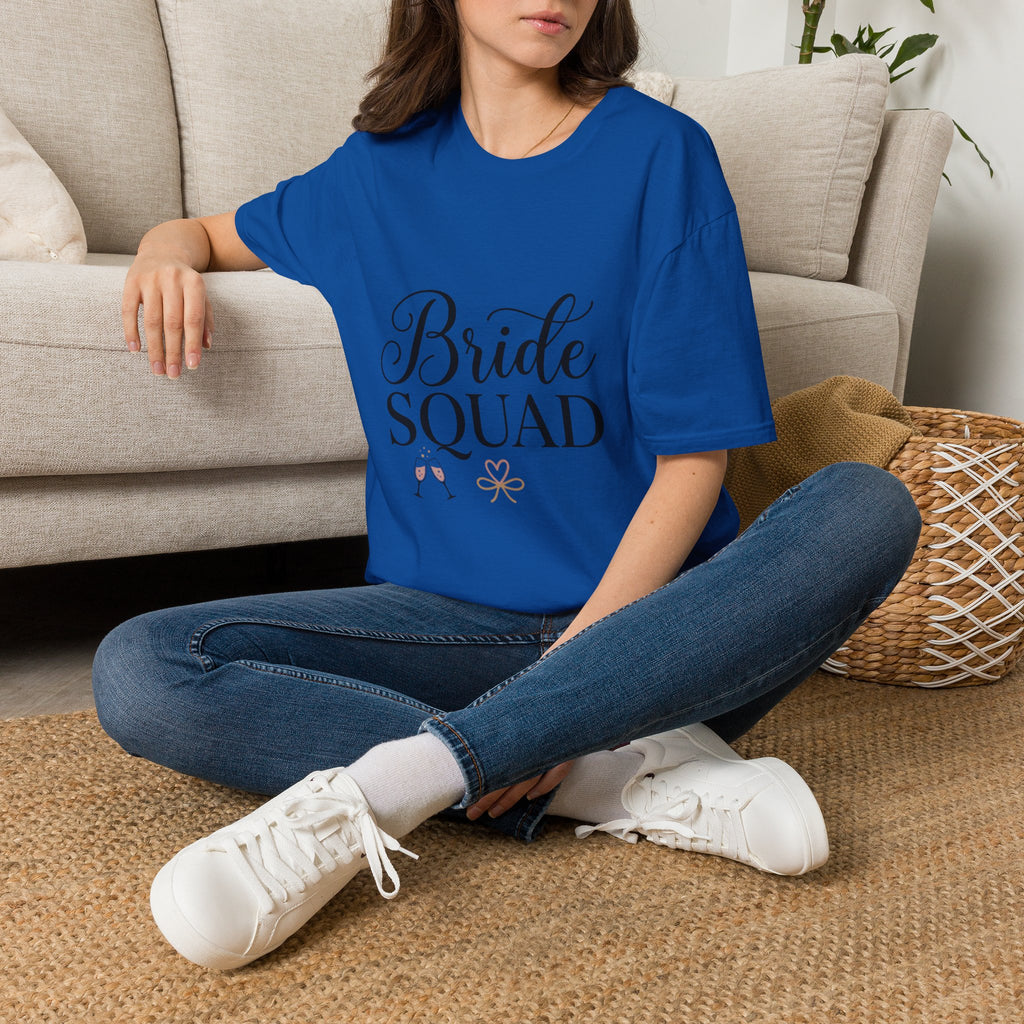 Bride Squad T-Shirt — Bachelorette Party Bridesmaid Tee with Champagne Icons
