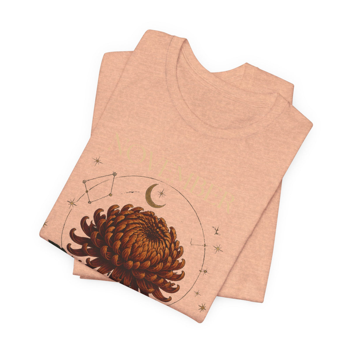 November Birth Flower Chrysanthemum Tee — Floral Birth Month T-Shirt