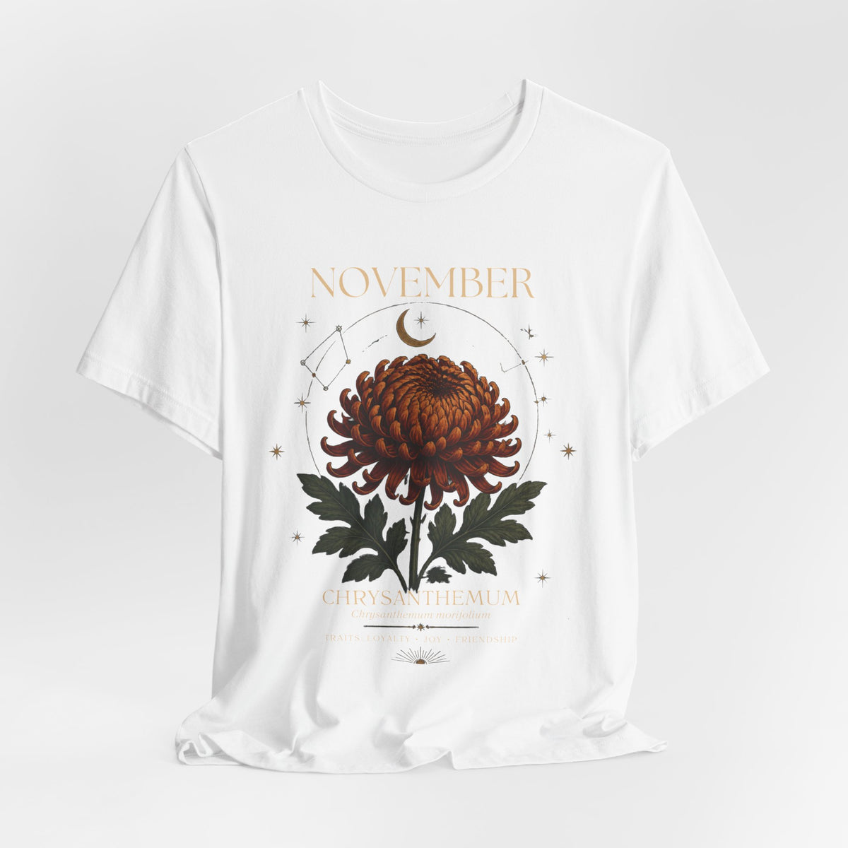 November Birth Flower Chrysanthemum Tee — Floral Birth Month T-Shirt