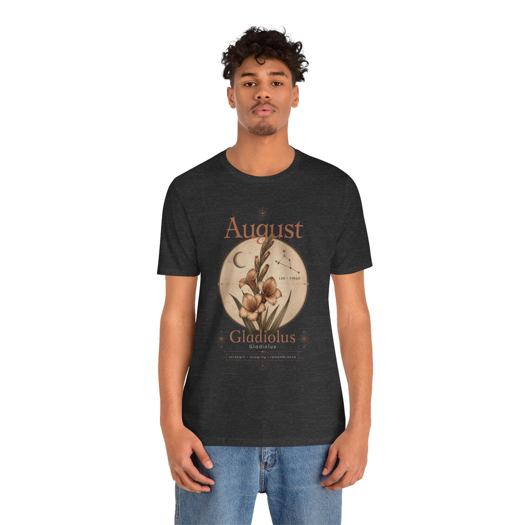 August Birth Flower Gladiolus Floral Tee
