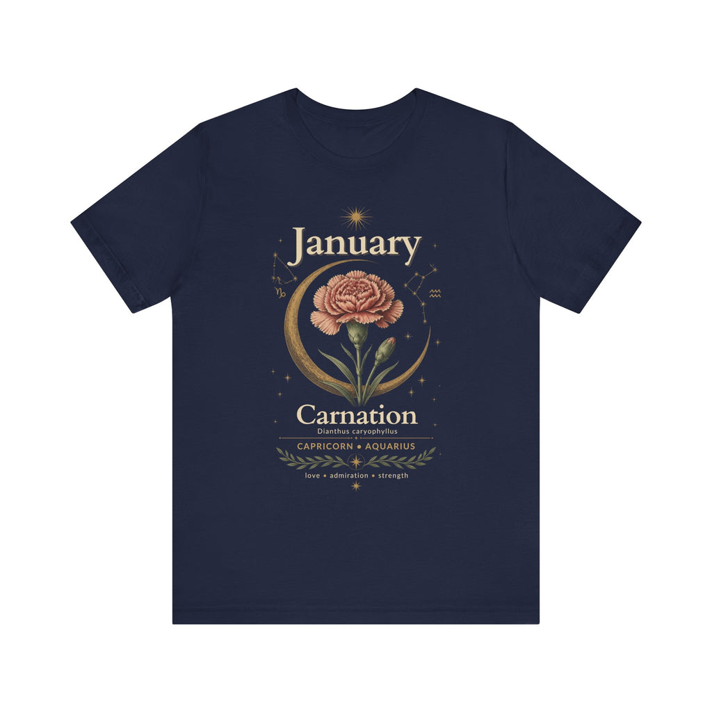 January Birth Flower - Carnation T-Shirt — Birth Month Flower Tee