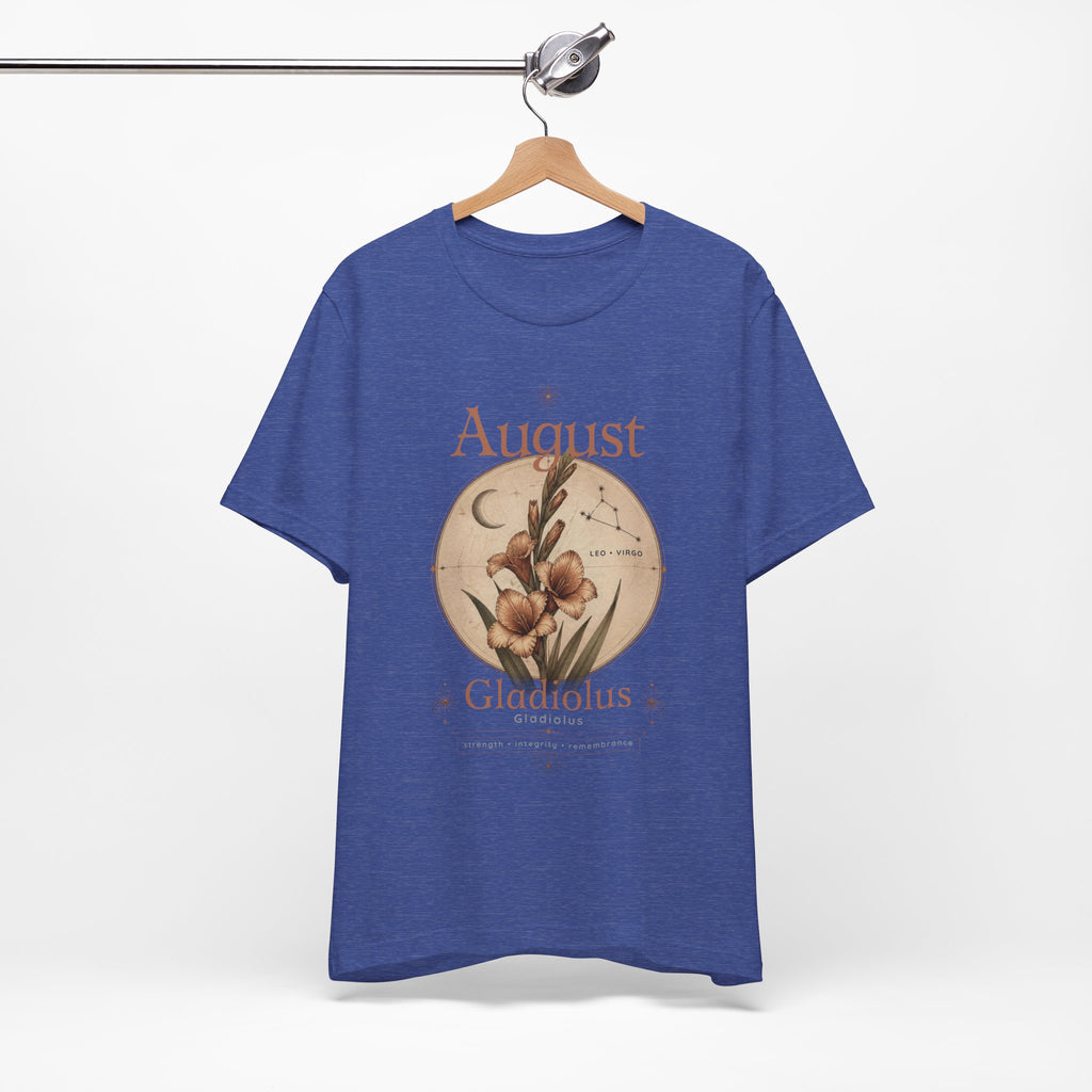 August Birth Flower Gladiolus Floral Tee