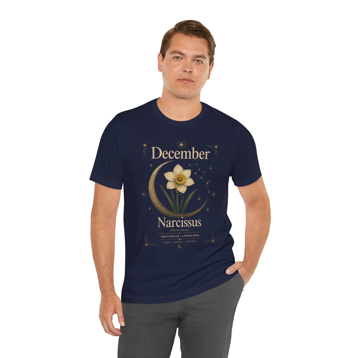 December Birth Flower - Narcissus T‑Shirt — Birth Month Flower Tee