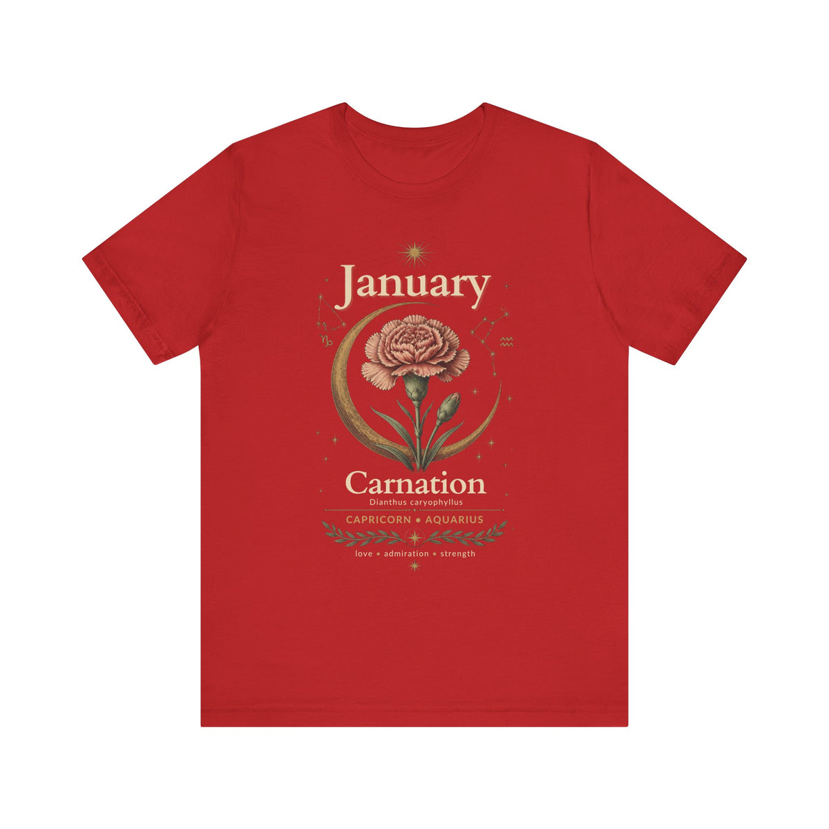 January Birth Flower - Carnation T-Shirt — Birth Month Flower Tee