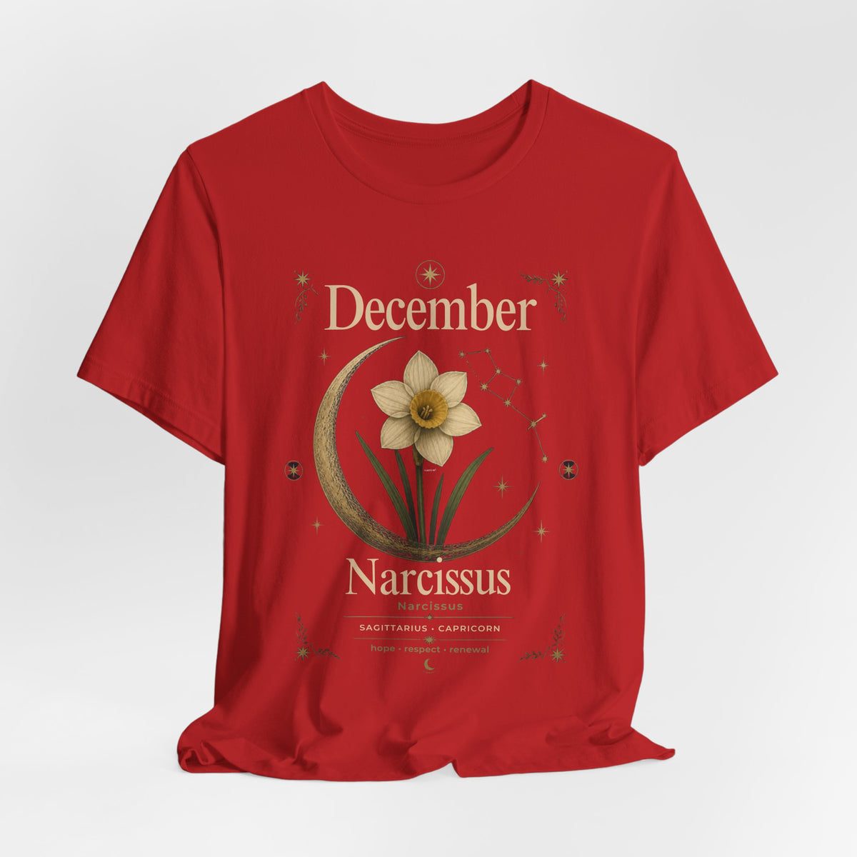 December Birth Flower - Narcissus T‑Shirt — Birth Month Flower Tee