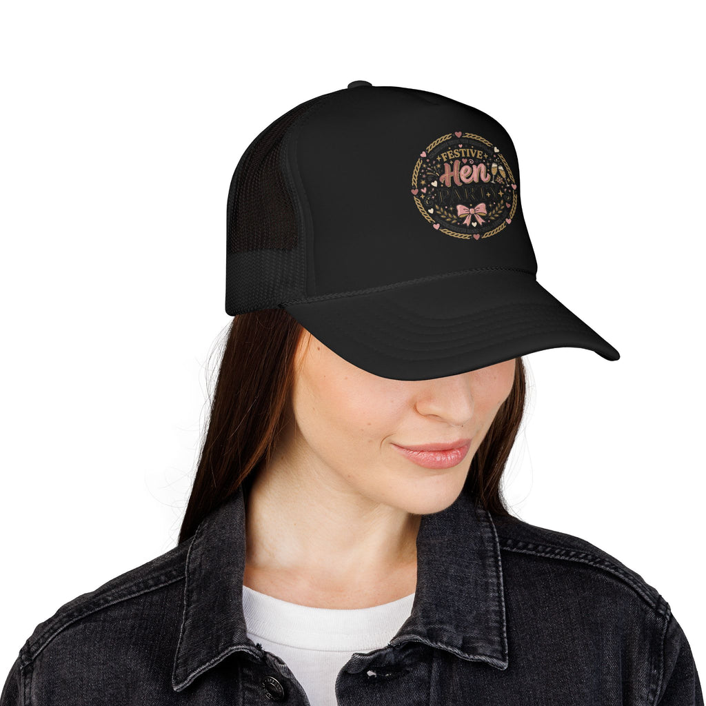 Hen Party Festive Foam Trucker Hat | Floral Wreath Design