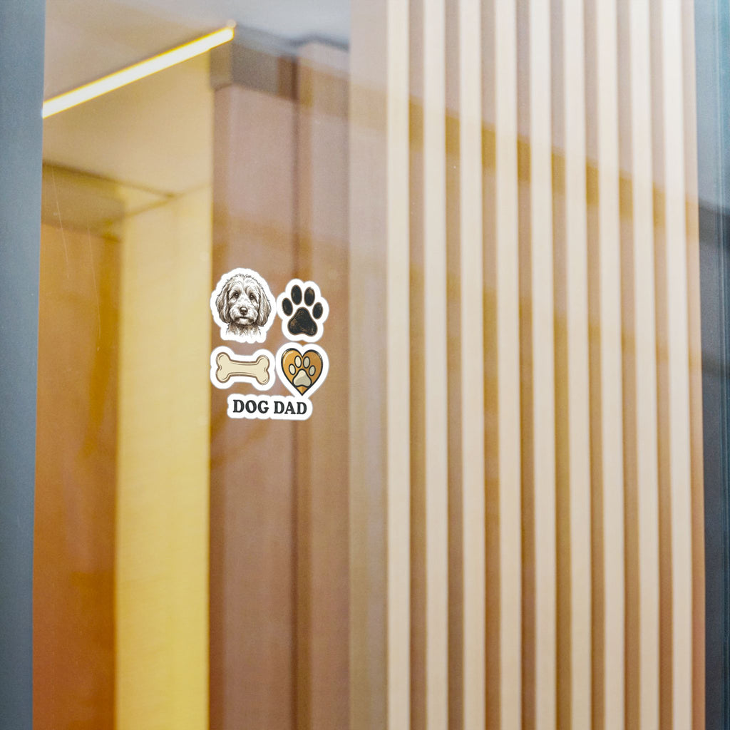 Dog Dad paw, bone and dog face kiss-cut vinyl decal | Sticker