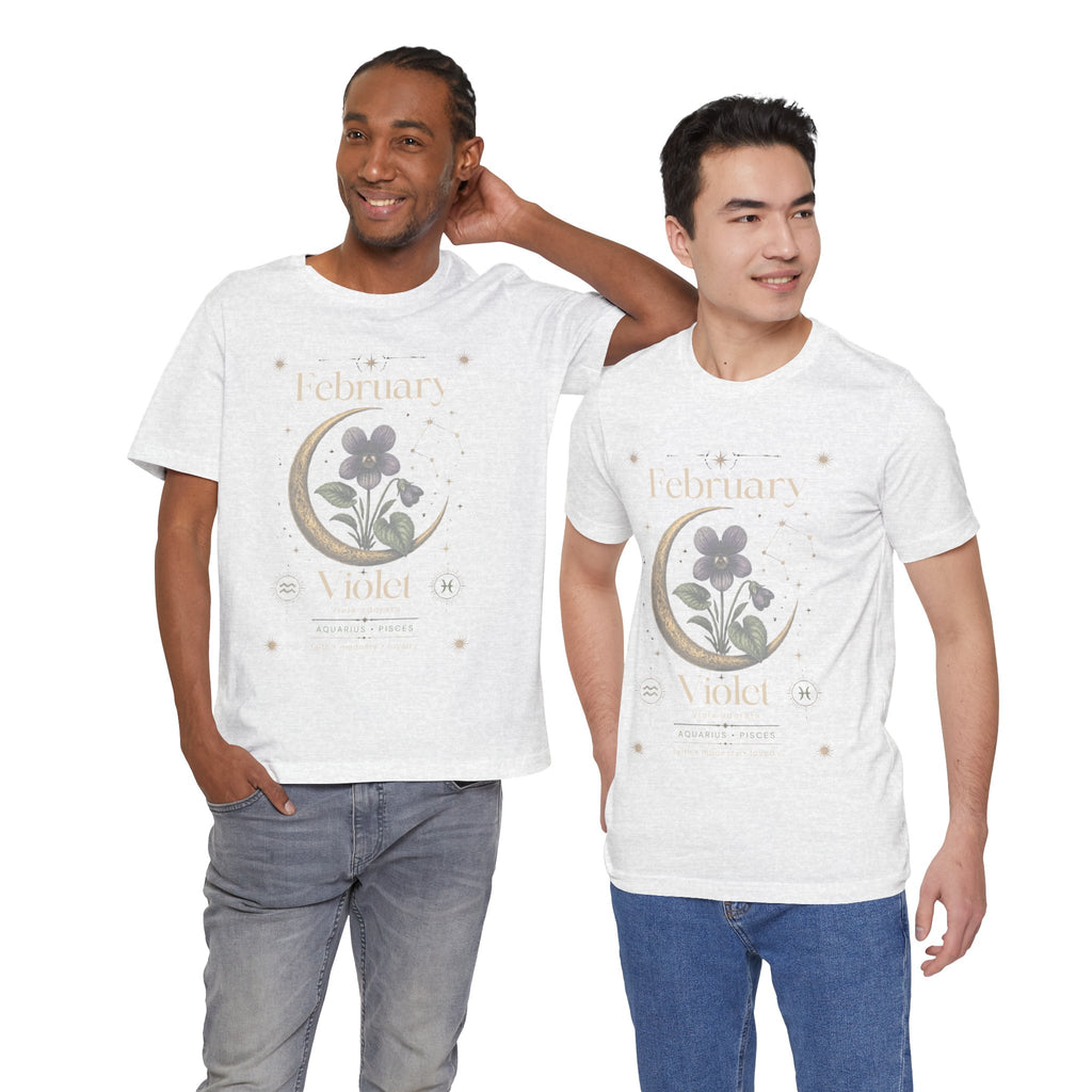 February Birth Flower Tee | Violet Botanical Design | Birthday Gift