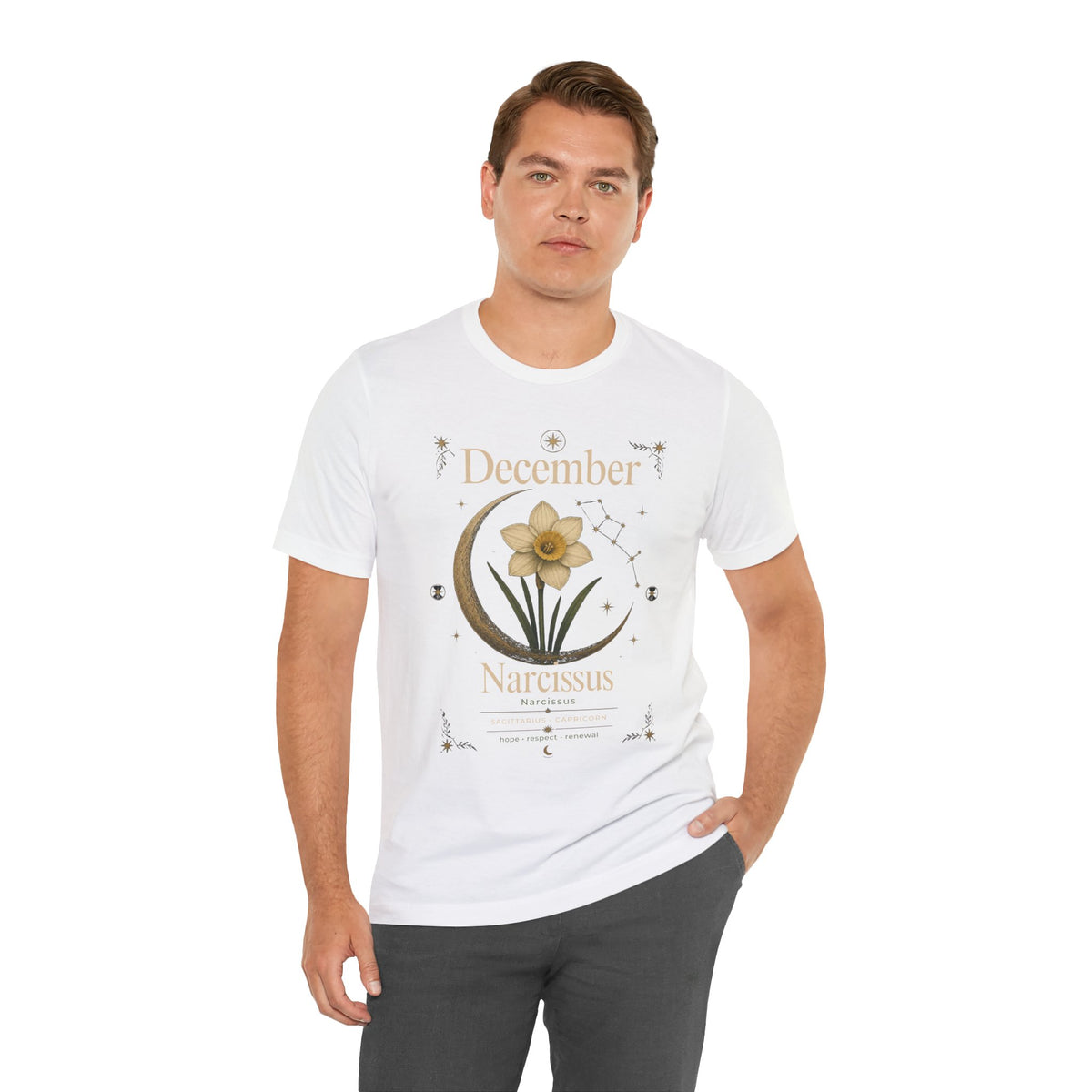 December Birth Flower - Narcissus T‑Shirt — Birth Month Flower Tee