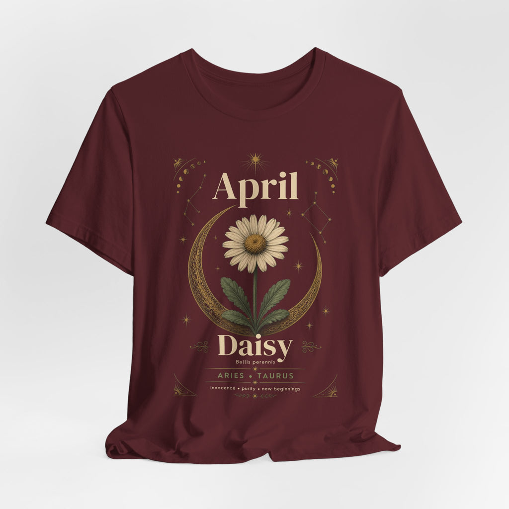 April Birth Flower Tee | Daisy Botanical Design | Birthday Gift