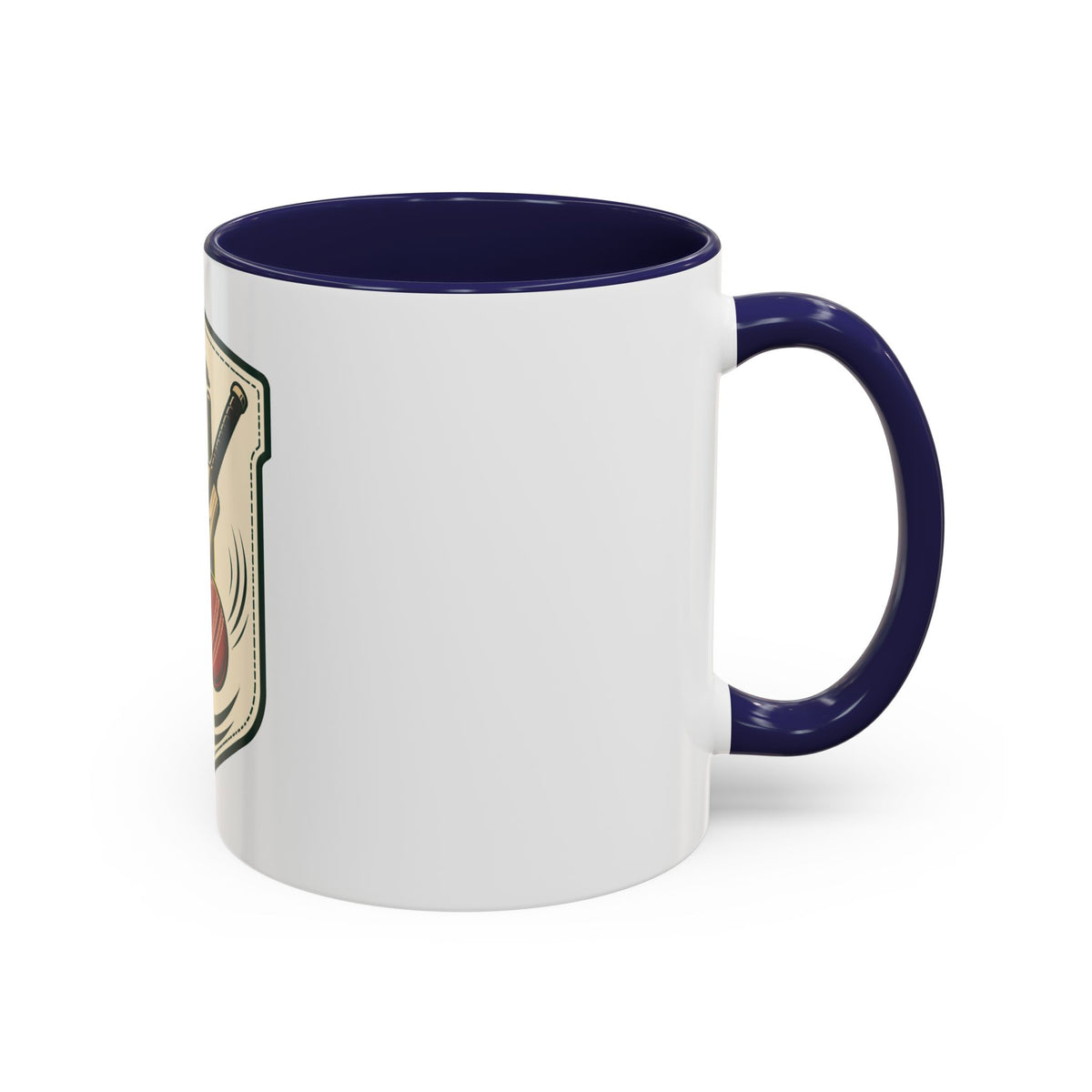Cricket Crest Accent Mug — Vintage Bat & Ball Coffee Cup (11/15oz)