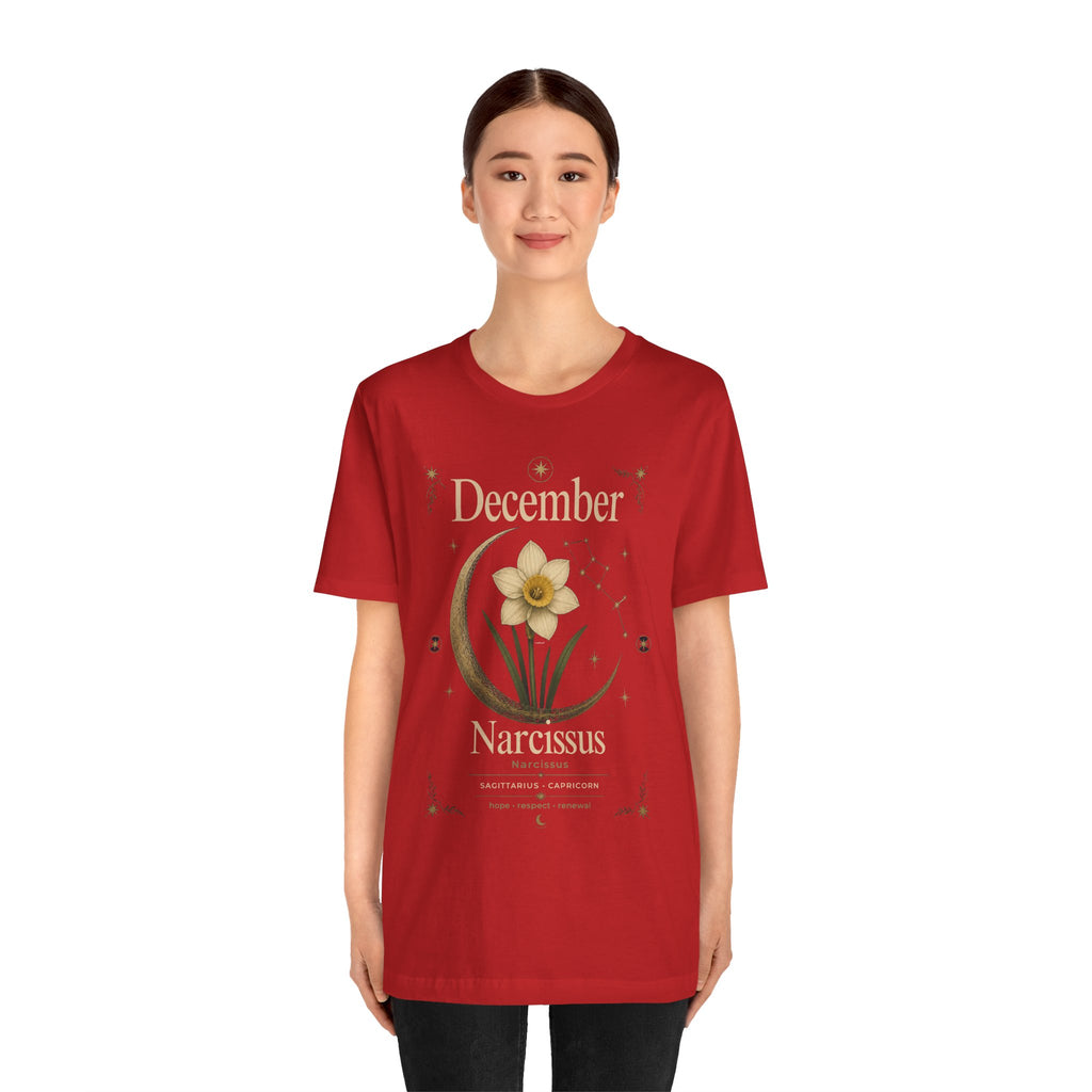 December Birth Flower - Narcissus T‑Shirt — Birth Month Flower Tee