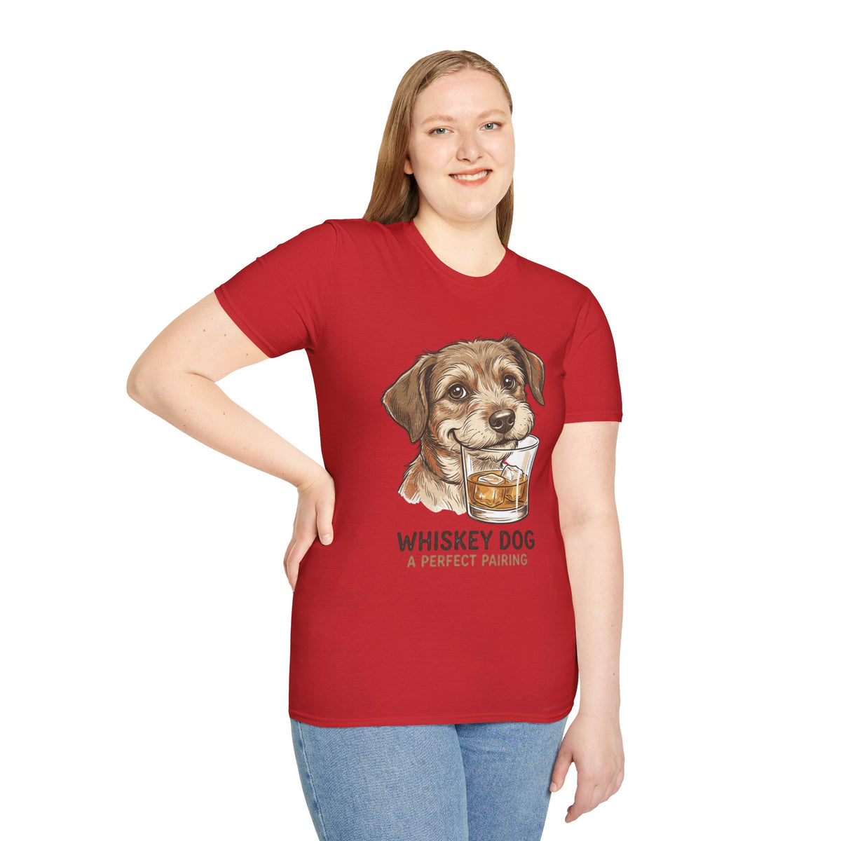 Whiskey Dog A Perfect Pairing T-Shirt | Dog & Whiskey Illustration