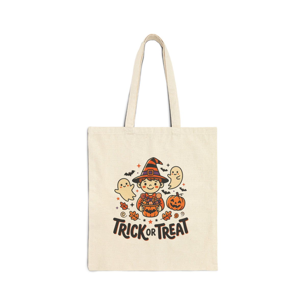 Trick or Treat Tote Bag — Halloween Kids Canvas Goodies Bag