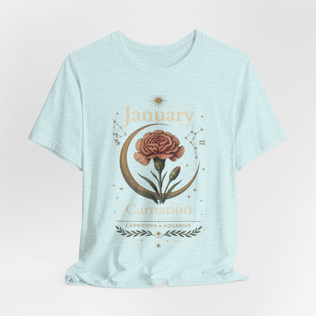 January Birth Flower - Carnation T-Shirt — Birth Month Flower Tee
