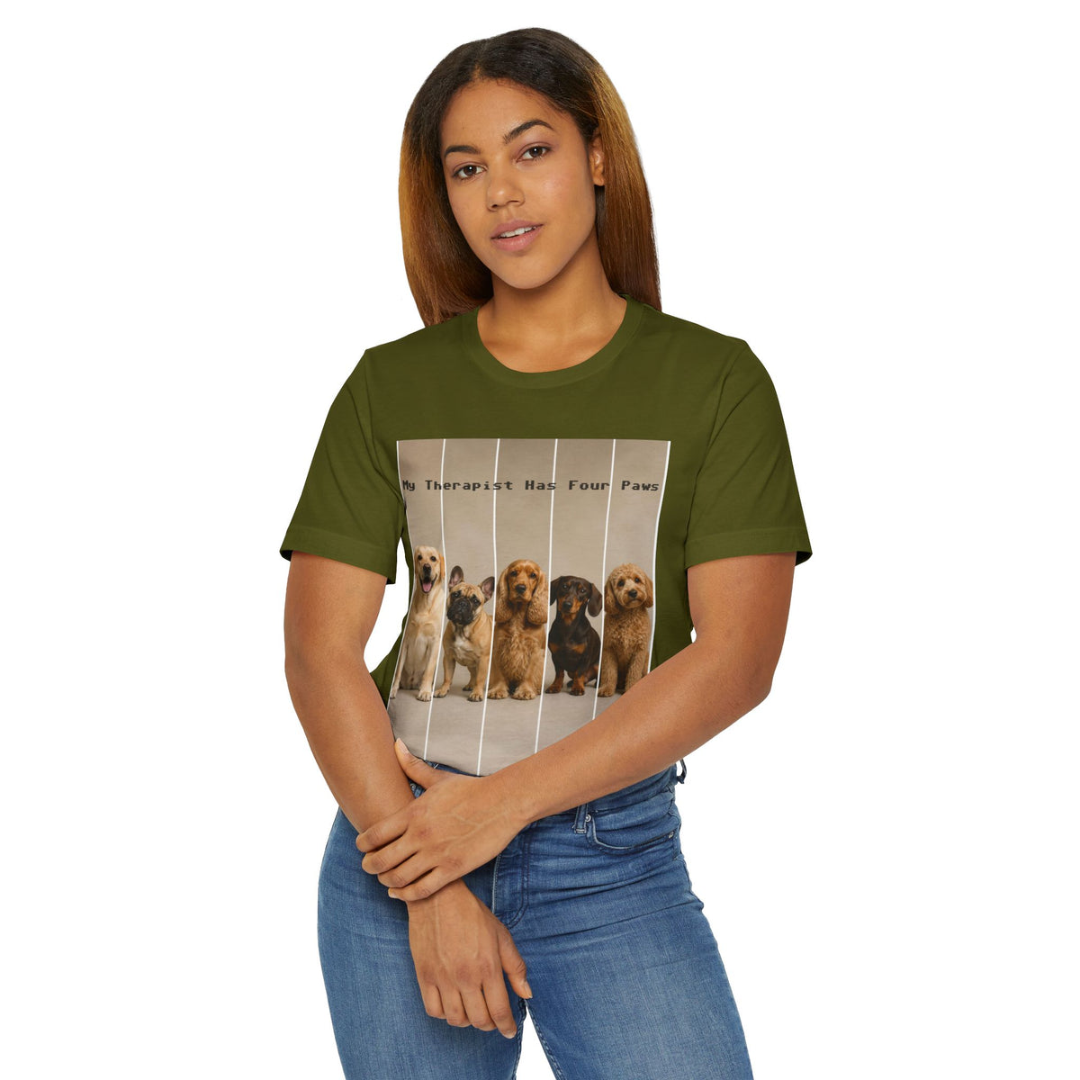 Dog Therapist T‑Shirt — "My Therapist Has Four Paws" Cute Puppy Graphic Tee